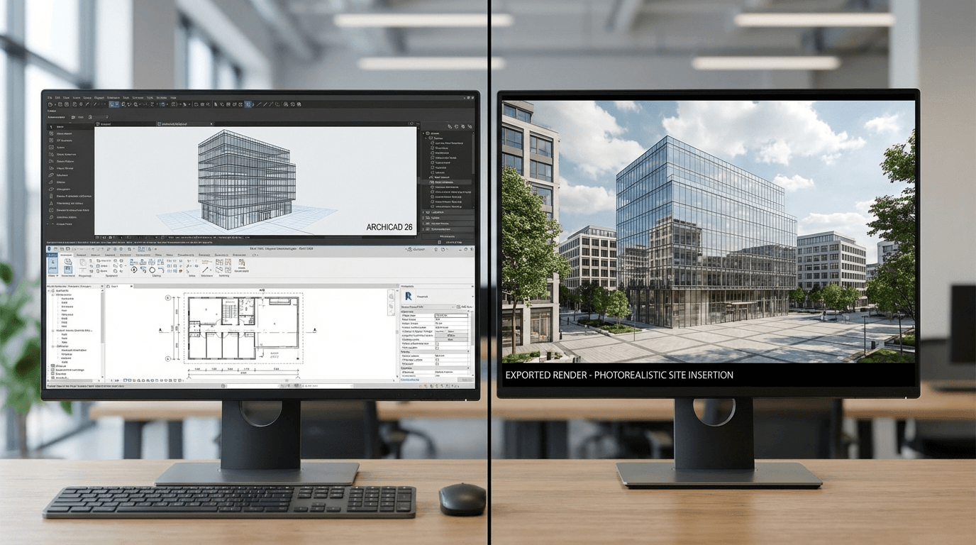 3D-Einfuegung aus Archicad, Revit und BIM-Software