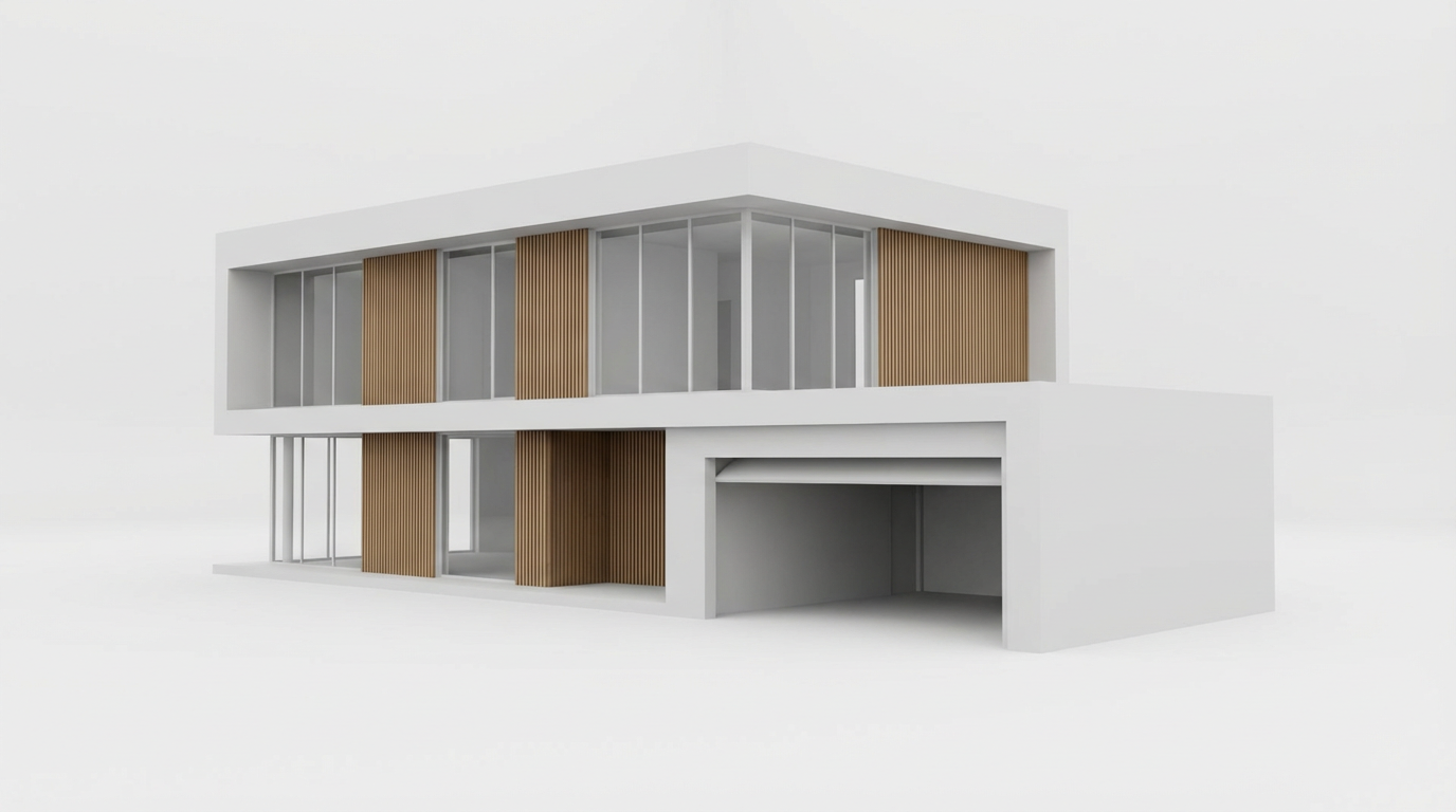 3D-Rohrendering - moderne Villa